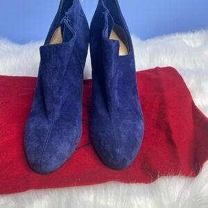 Christian Louboutin Royal Blue Suede Ankle Boots
